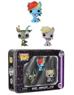 FUNKO My Little Pony Rainbow Dash, Discord & Derpy Pocket Pop! 3-Pack Tin Set