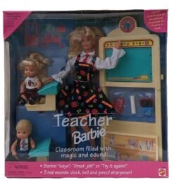 MATTEL Teacher Barbie Doll Classroom With Magic & Sound 1995 Vintage
