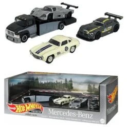 Hot Wheels Premium Mercedes-Benz 1:64 Scale Real Riders 4-Pack