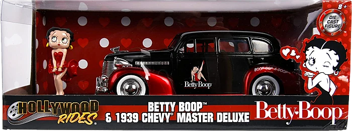 JADA Betty Boop 1939 Chevrolet Master Deluxe Diecast Car Hollywood Rides 1 JADA Betty Boop 1939 Chevrolet Master Deluxe Diecast Car Hollywood Rides