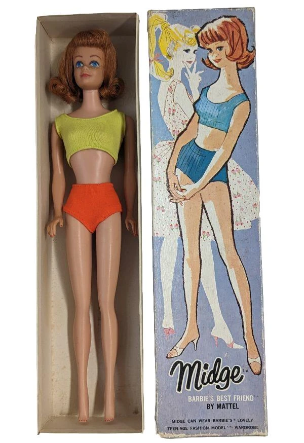 MATTEL 1962 Vintage Barbie's Best Friend Midge Doll Stock No 860 Titian 1 MATTEL 1962 Vintage Barbie's Best Friend Midge Doll Stock No 860 Titian