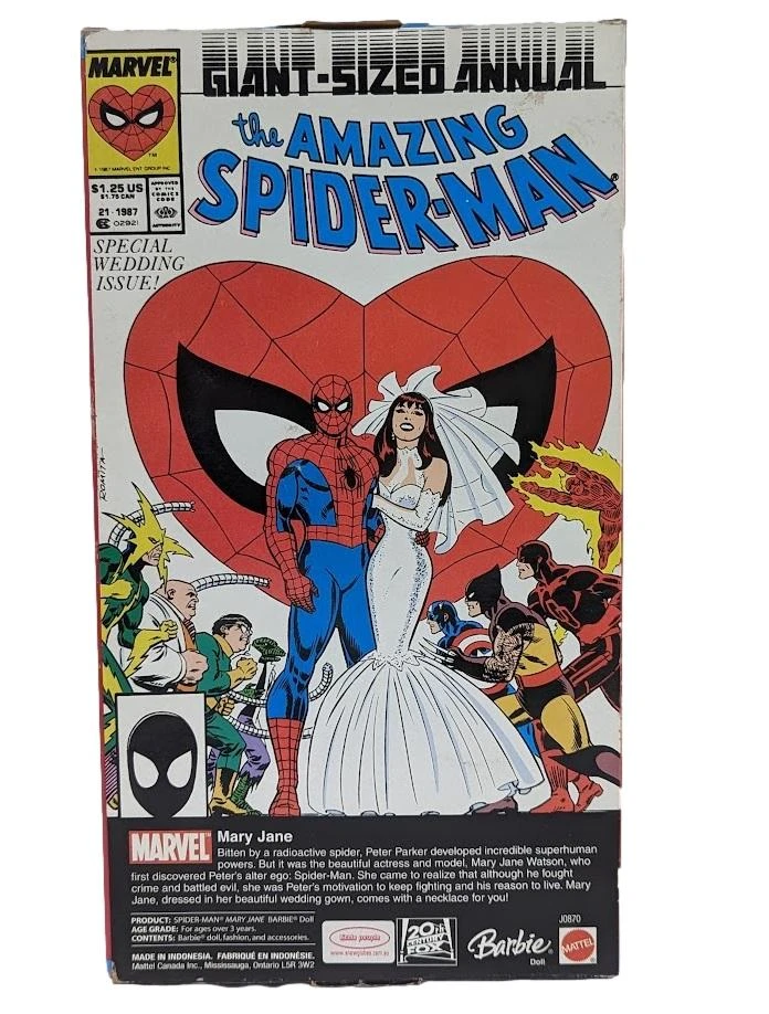 MATTEL Barbie The Amazing Spider-Man Mary Jane The Wedding 2005 Doll 2 MATTEL Barbie The Amazing Spider-Man Mary Jane The Wedding 2005 Doll - Image 2